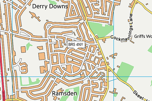 BR5 4NY map - OS VectorMap District (Ordnance Survey)