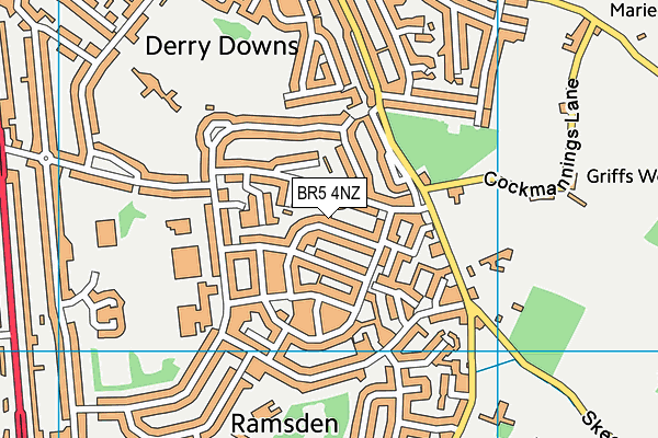 BR5 4NZ map - OS VectorMap District (Ordnance Survey)