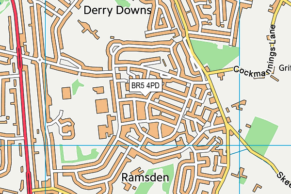 BR5 4PD map - OS VectorMap District (Ordnance Survey)