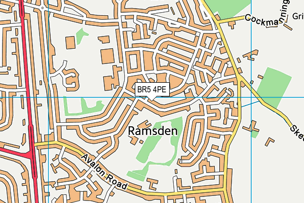 BR5 4PE map - OS VectorMap District (Ordnance Survey)
