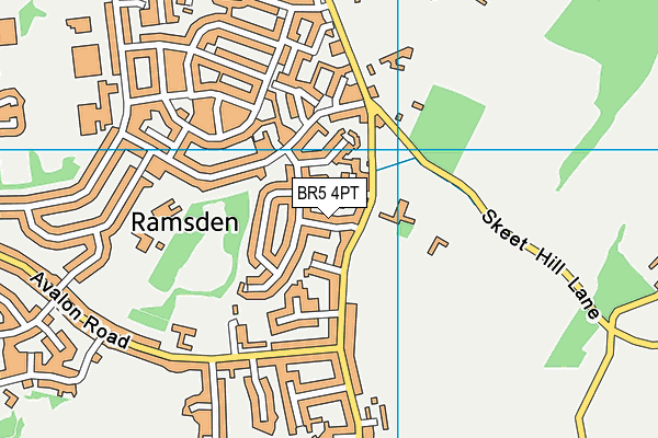 BR5 4PT map - OS VectorMap District (Ordnance Survey)