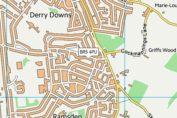 BR5 4PU map - OS VectorMap District (Ordnance Survey)
