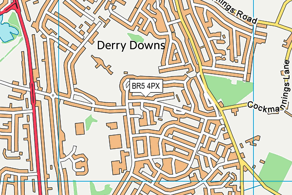 BR5 4PX map - OS VectorMap District (Ordnance Survey)