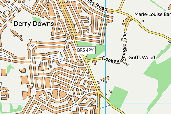 BR5 4PY map - OS VectorMap District (Ordnance Survey)