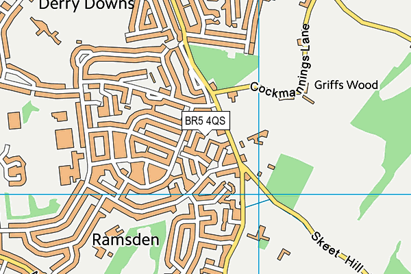 BR5 4QS map - OS VectorMap District (Ordnance Survey)