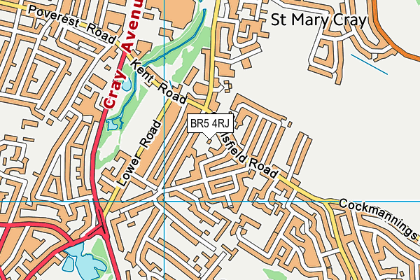 BR5 4RJ map - OS VectorMap District (Ordnance Survey)