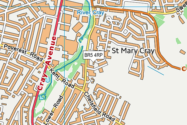 BR5 4RP map - OS VectorMap District (Ordnance Survey)