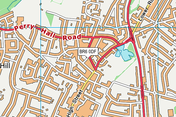 BR6 0DF map - OS VectorMap District (Ordnance Survey)