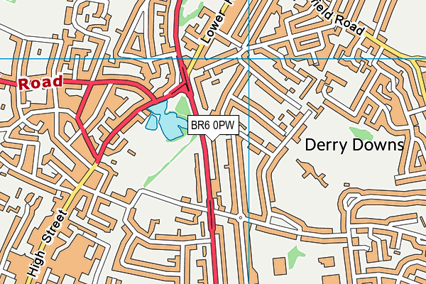 BR6 0PW map - OS VectorMap District (Ordnance Survey)