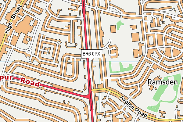 BR6 0PX map - OS VectorMap District (Ordnance Survey)