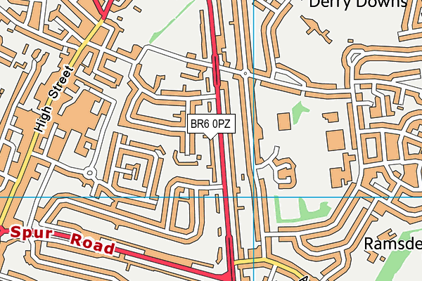 BR6 0PZ map - OS VectorMap District (Ordnance Survey)