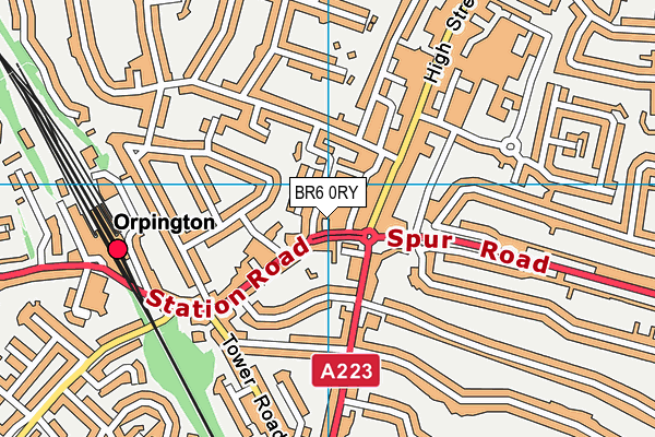 BR6 0RY map - OS VectorMap District (Ordnance Survey)