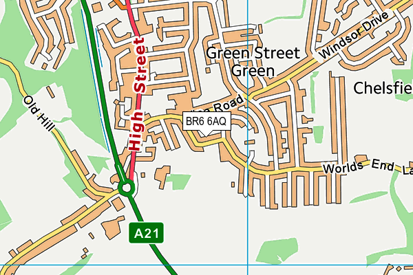 BR6 6AQ map - OS VectorMap District (Ordnance Survey)