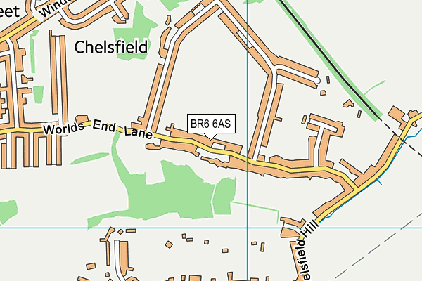 BR6 6AS map - OS VectorMap District (Ordnance Survey)