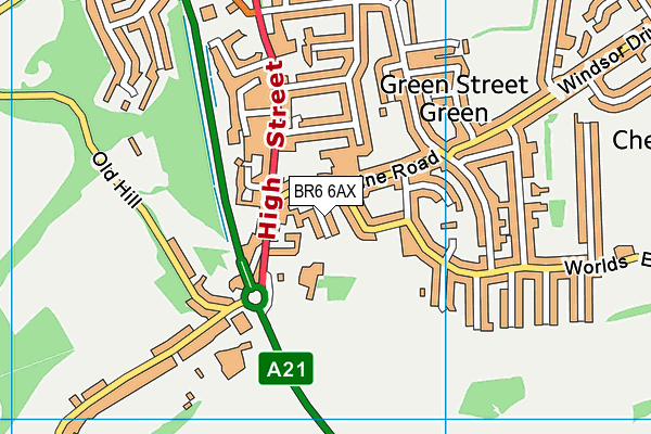 BR6 6AX map - OS VectorMap District (Ordnance Survey)