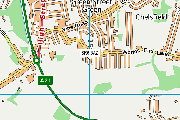 BR6 6AZ map - OS VectorMap District (Ordnance Survey)