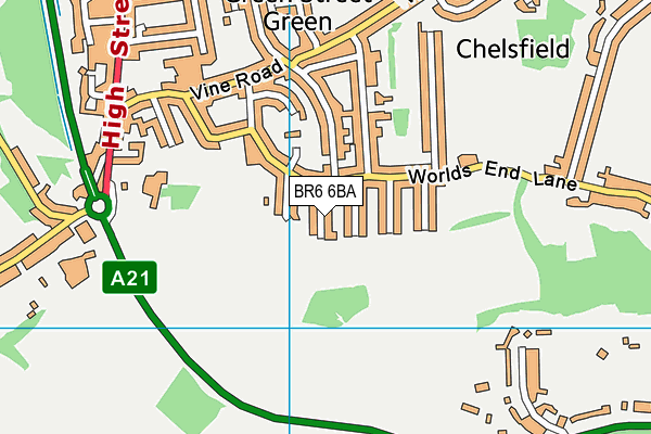 BR6 6BA map - OS VectorMap District (Ordnance Survey)