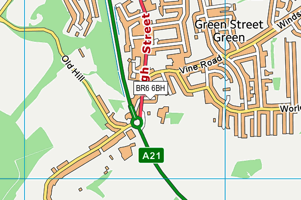 BR6 6BH map - OS VectorMap District (Ordnance Survey)