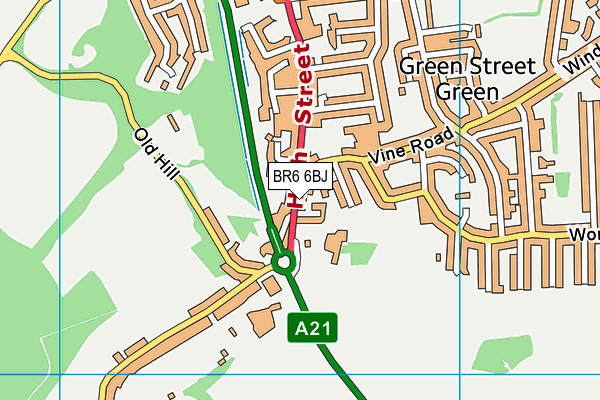 BR6 6BJ map - OS VectorMap District (Ordnance Survey)