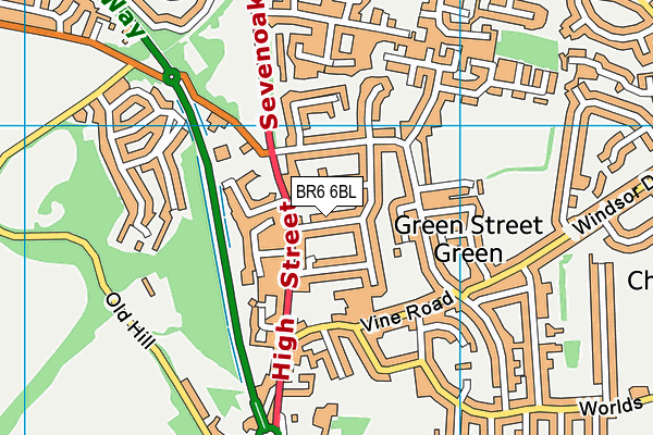 BR6 6BL map - OS VectorMap District (Ordnance Survey)