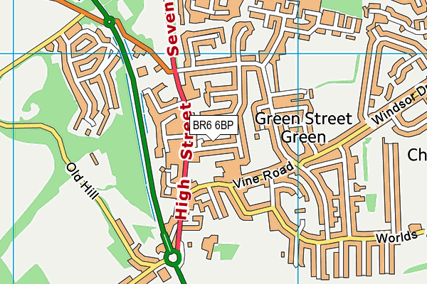 BR6 6BP map - OS VectorMap District (Ordnance Survey)