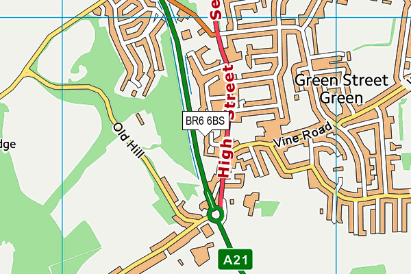 BR6 6BS map - OS VectorMap District (Ordnance Survey)