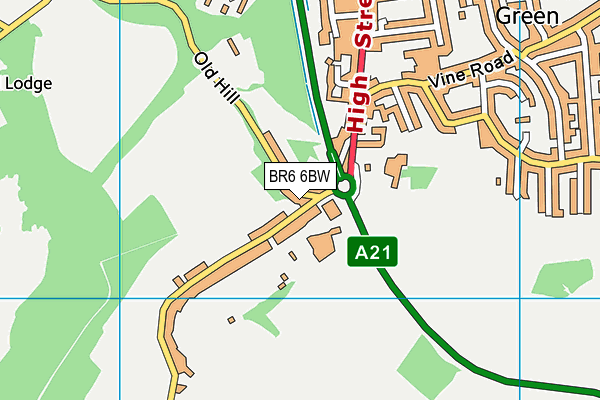 BR6 6BW map - OS VectorMap District (Ordnance Survey)