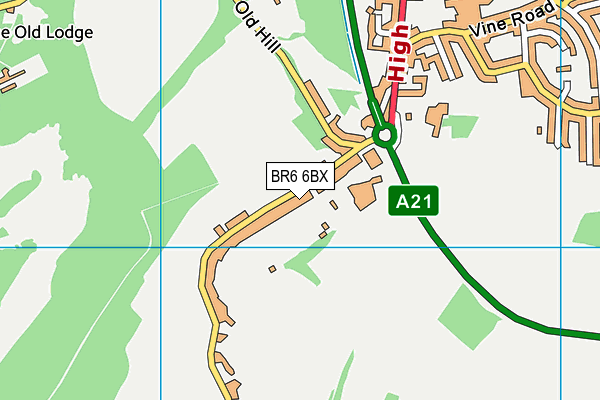 BR6 6BX map - OS VectorMap District (Ordnance Survey)