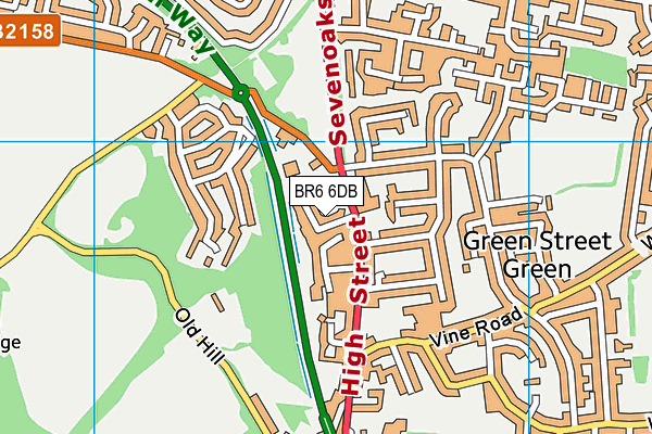 BR6 6DB map - OS VectorMap District (Ordnance Survey)