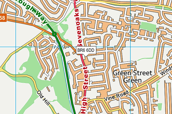 BR6 6DD map - OS VectorMap District (Ordnance Survey)