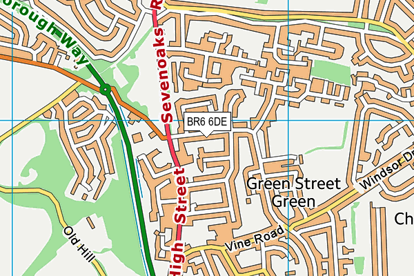 BR6 6DE map - OS VectorMap District (Ordnance Survey)