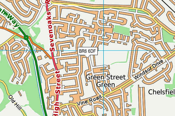 BR6 6DF map - OS VectorMap District (Ordnance Survey)