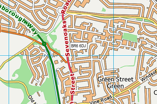 BR6 6DJ map - OS VectorMap District (Ordnance Survey)