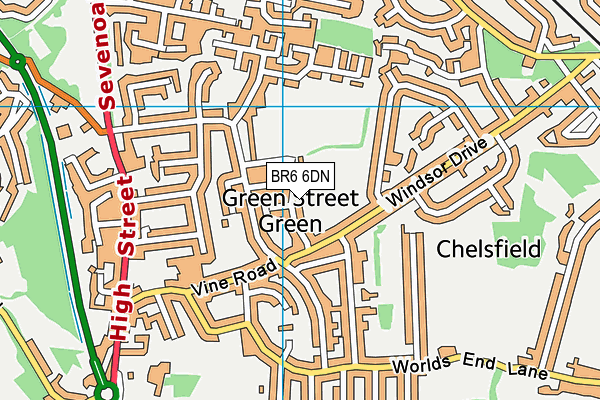 BR6 6DN map - OS VectorMap District (Ordnance Survey)