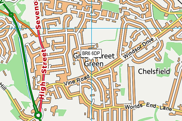 BR6 6DP map - OS VectorMap District (Ordnance Survey)