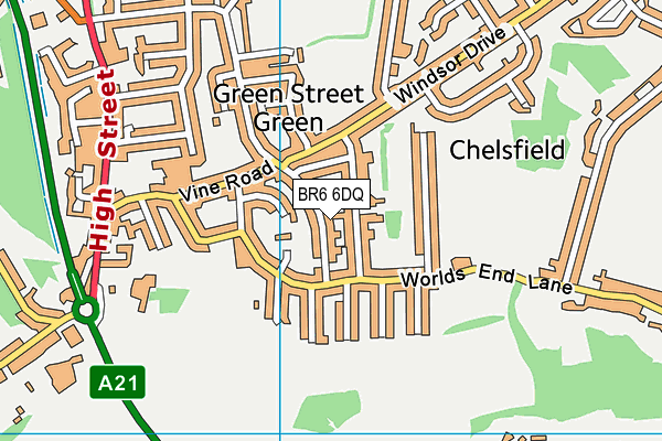 BR6 6DQ map - OS VectorMap District (Ordnance Survey)