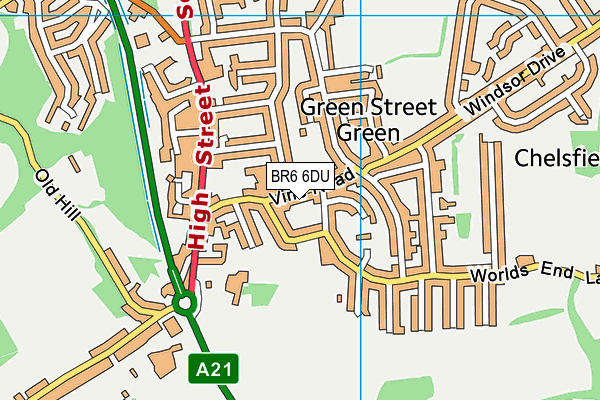 BR6 6DU map - OS VectorMap District (Ordnance Survey)