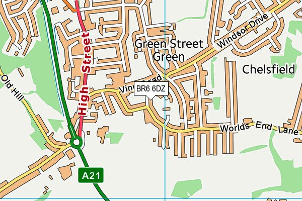 BR6 6DZ map - OS VectorMap District (Ordnance Survey)