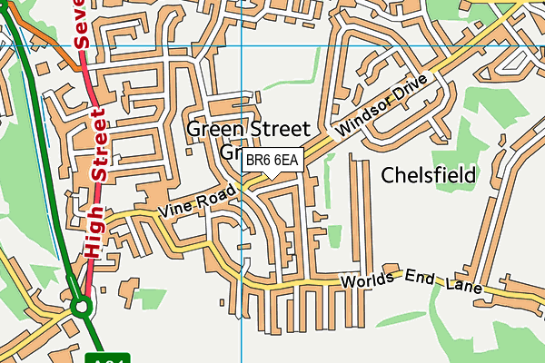 BR6 6EA map - OS VectorMap District (Ordnance Survey)