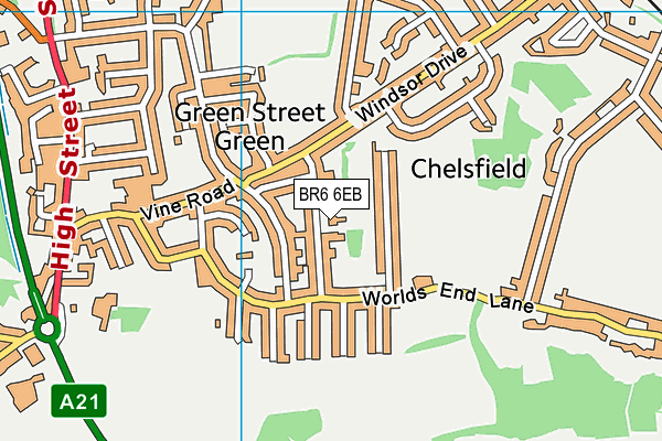 BR6 6EB map - OS VectorMap District (Ordnance Survey)