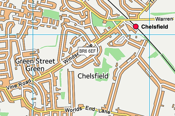 BR6 6EF map - OS VectorMap District (Ordnance Survey)