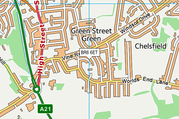 BR6 6ET map - OS VectorMap District (Ordnance Survey)