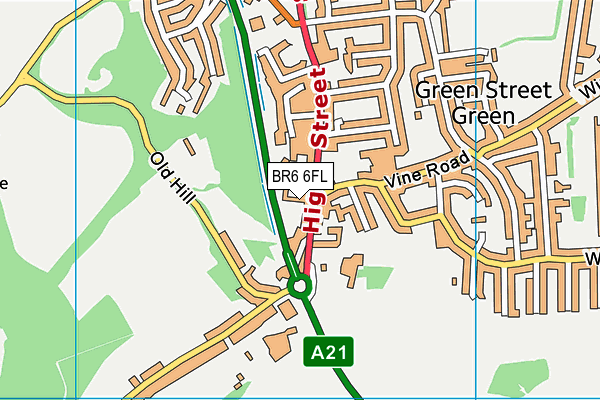 BR6 6FL map - OS VectorMap District (Ordnance Survey)