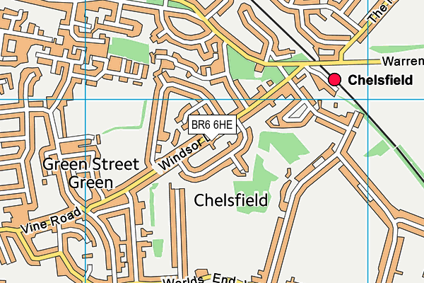 BR6 6HE map - OS VectorMap District (Ordnance Survey)