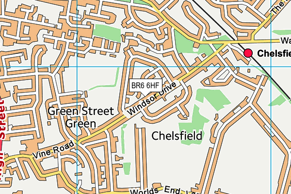 BR6 6HF map - OS VectorMap District (Ordnance Survey)