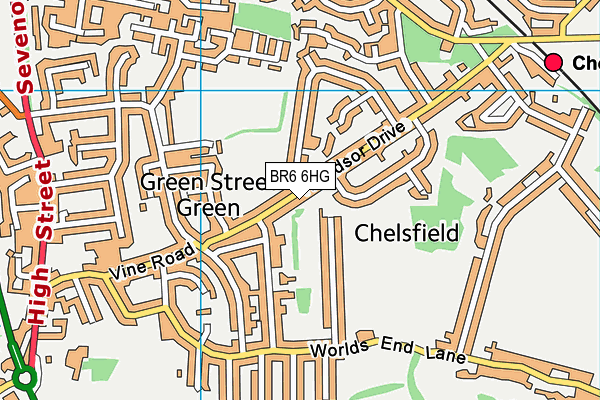 BR6 6HG map - OS VectorMap District (Ordnance Survey)