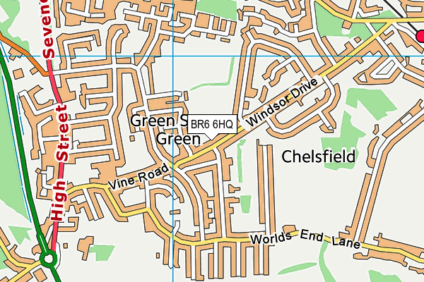 BR6 6HQ map - OS VectorMap District (Ordnance Survey)