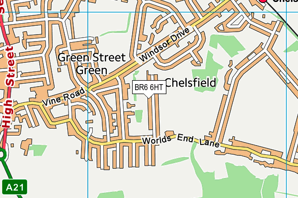 BR6 6HT map - OS VectorMap District (Ordnance Survey)