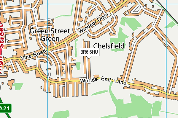 BR6 6HU map - OS VectorMap District (Ordnance Survey)