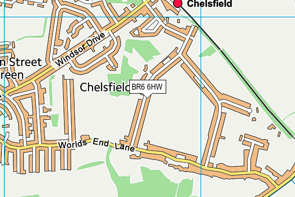 BR6 6HW map - OS VectorMap District (Ordnance Survey)